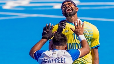 PR Sreejesh was all smiles after making a series of stunning saves to help India beat Spain in the bronze medal match (PTI) PR Sreejesh was all smiles after making a series of stunning saves to help India beat Spain in the bronze medal match (PTI)