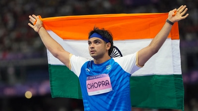 Paris: India's Neeraj Chopra celebrates after winning the silver medal in the men's javelin throw athletics event at the 2024 Summer Olympics (PTI) Paris: India's Neeraj Chopra celebrates after winning the silver medal in the men's javelin throw athletics event at the 2024 Summer Olympics (PTI)