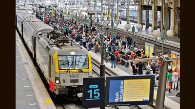 Passengers needing medical assistance during their journey can avail of medical services at the next station or by contacting the ticket inspector through the railway helpline. (HT PHOTO)