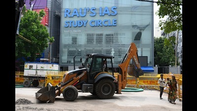 Three civil services aspirants drowned in the basement library of Rau’s IAS Study Circle coaching centre. (HT PHOTO) Three civil services aspirants drowned in the basement library of Rau’s IAS Study Circle coaching centre. (HT PHOTO)