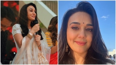Preity’s white salwar suit for the event has the perfect desi vibe to it. (Instagram/@realpz ) Preity’s white salwar suit for the event has the perfect desi vibe to it. (Instagram/@realpz )