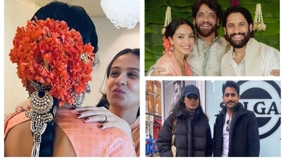 Sobhita Dhulipala and Naga Chaitanya have made it official as they got engaged on August 8, 2024. After initial speculations on the internet since morning, the duo's engagement took place in a close-knit ceremony in Hyderabad. A glimpse at their engagement pictures and dating history. Sobhita Dhulipala and Naga Chaitanya have made it official as they got engaged on August 8, 2024. After initial speculations on the internet since morning, the duo's engagement took place in a close-knit ceremony in Hyderabad. A glimpse at their engagement pictures and dating history. 