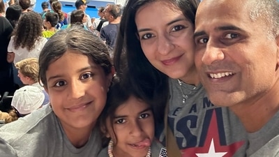 Tej Bhattal (45), Sumedha Bhattal (42) and their daughters Sahana (11) and Meher (9) (Shrenik Avlani) Tej Bhattal (45), Sumedha Bhattal (42) and their daughters Sahana (11) and Meher (9) (Shrenik Avlani)