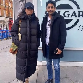 Sobhita Dhulipala and Naga Chaitanya in London. Sobhita Dhulipala and Naga Chaitanya in London.