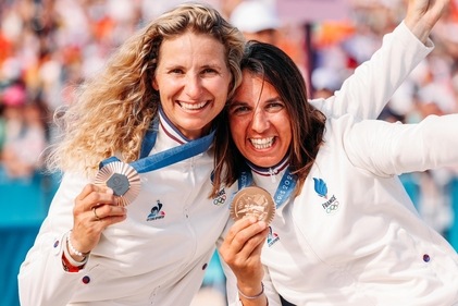 Sarah Steyaert and Charline Picon were proposed to by their respective boyfriends after the two secured bronze medal.