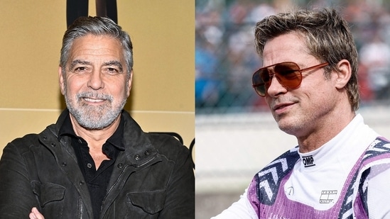 Actors George Clooney and Brad Pitt