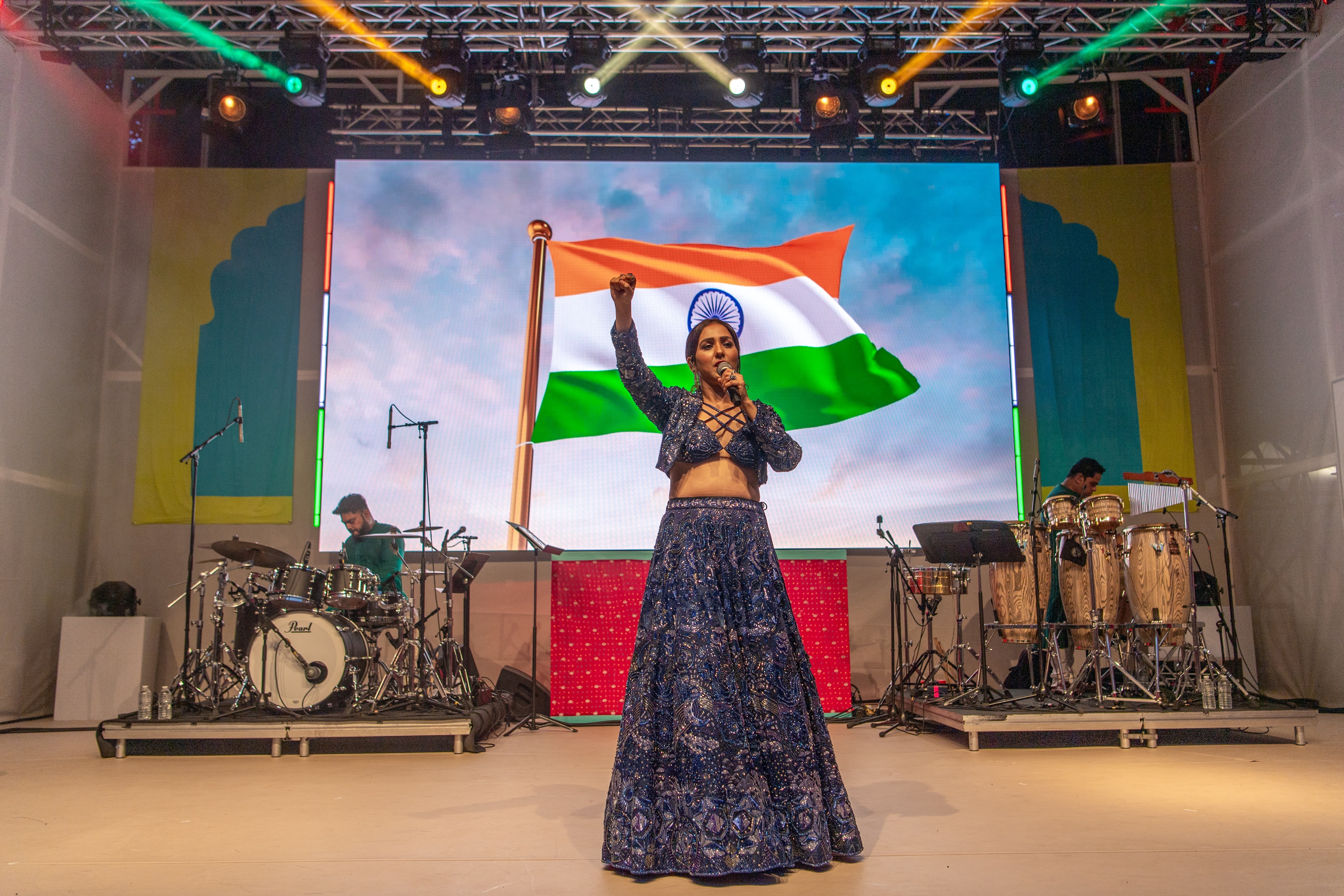 Neeti Mohan on stage at India House at the ongoing Paris Olympics in France Neeti Mohan on stage at India House at the ongoing Paris Olympics in France