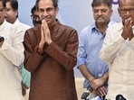 Uddhav Thackeray and Sharad Pawar during an MVA joint press conference at YB Centre. (Anshuman Poyrekar/ Hindustan Times) Uddhav Thackeray and Sharad Pawar during an MVA joint press conference at YB Centre. (Anshuman Poyrekar/ Hindustan Times)