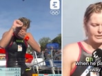 The image shows the Dutch swimmer who dedicated her 10km Olympic marathon gold win to her dead dog. 
