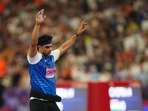 Silver medallist Neeraj Chopra of India reacts,