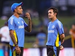 India's head coach Gautam Gambhir and captain Suryakumar Yadav before the start of the first T20I cricket match between India and Sri Lanka