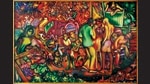 City for Sale (1981 and ’84) was created amid communal riots in Vadodara, where Sheikh lives with his wife and children. It is regarded as one of his most important works. (Photo courtesy Vadehra Art Gallery) City for Sale (1981 and ’84) was created amid communal riots in Vadodara, where Sheikh lives with his wife and children. It is regarded as one of his most important works. (Photo courtesy Vadehra Art Gallery)