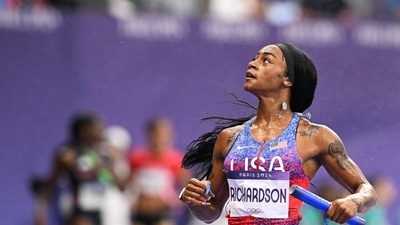 Richardson had stunningly missed out on the 100m silver, with St Lucia's Julien Alfred winning a historic gold in the event. The 24-year-old, who had won two golds and a bronze at the 2024 World Championships, thus has a gold and silver in her first Olympic appearance. (AFP) Richardson had stunningly missed out on the 100m silver, with St Lucia's Julien Alfred winning a historic gold in the event. The 24-year-old, who had won two golds and a bronze at the 2024 World Championships, thus has a gold and silver in her first Olympic appearance. (AFP)