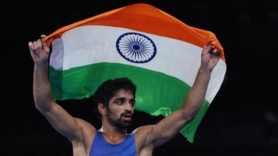 Sehrawat's bronze is the first medal for India in wrestling at the Paris Olympics. (HT_PRINT) Sehrawat's bronze is the first medal for India in wrestling at the Paris Olympics. (HT_PRINT)