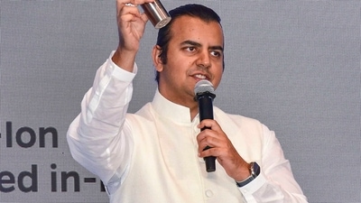 Ola Electric IPO: Ola Electric CMD Bhavish Aggarwal addresses the media during the announcement of the company's forthcoming initial public offering (IPO), in Mumbai. (PTI)