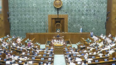Members in the Lok Sabha during Monsoon session of Parliament, in New Delhi on Friday. (PTI) Members in the Lok Sabha during Monsoon session of Parliament, in New Delhi on Friday. (PTI)