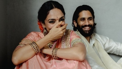 Sobhita Dhulipala shared unseen pictures from her engagement to Naga Chaitanya. Sobhita Dhulipala shared unseen pictures from her engagement to Naga Chaitanya.