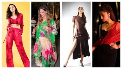 Today's round-up of best-dressed celebs will give you some serious lessons in styling, From Shraddha Kapoor's red pansuit, Taapse Pannu's rosy look, Deepika Padukone in a simple green kurta to Vaani Kapoor in a sizzling bodysuit satin gown; here are the celebs who impressed us with their style. Today's round-up of best-dressed celebs will give you some serious lessons in styling, From Shraddha Kapoor's red pansuit, Taapse Pannu's rosy look, Deepika Padukone in a simple green kurta to Vaani Kapoor in a sizzling bodysuit satin gown; here are the celebs who impressed us with their style. 