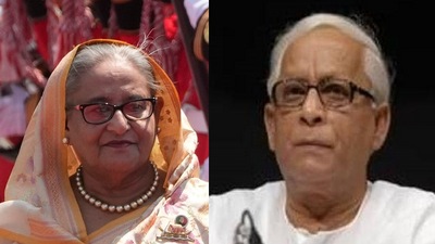 Sheikh Hasina and Buddhadeb Bhattacharjee (File)