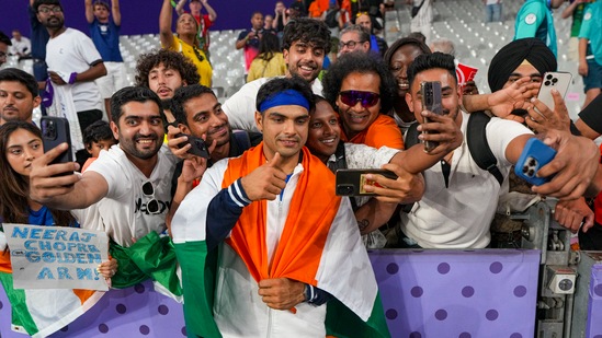 Paris Olympics 2024: The venue was also packed with Indian and Pakistani fans, who were there to witness the men's javelin throw final.(PTI)