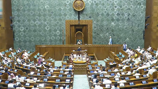 Members in the Lok Sabha during Monsoon session of Parliament, in New Delhi on Friday.(PTI)