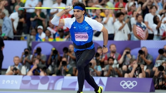 Paris Olympics 2024: Neeraj, who was also the defending champion, got a best throw of 89.45m, which he managed in his second attempt. He got four consecutive four throws. His first and third were invalidated by red flags.(AP)