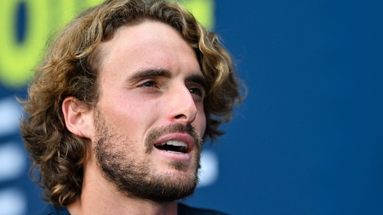 Stefanos Tsitsipas of Greece addresses the media during the ATP Masters 1000 National Bank Open at Stade IGA on August 4, 2024 in Montreal, Canada(Getty Images via AFP)