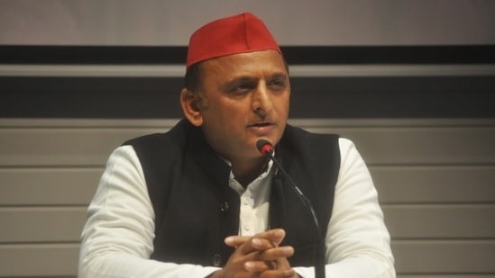 Samajwadi party national president Akhilesh Yadav was asked about his income in the APN Swadesh Conclave 2024, when he answered that the CBI has his whole balance sheet if anyone wants to know (HT file)