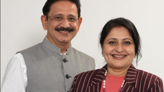 Shirish Phadtare and Medha Tadpatrikar founders of Rudra Blue Planet Environmental Solutions India Limited. (HT PHOTO)