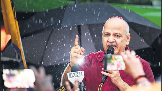 Sisodia also has a wealth of experience as a minister, which he shares in public meetings to describe the achievements of the AAP government. (Sanchit Khanna /Hindustan Times)