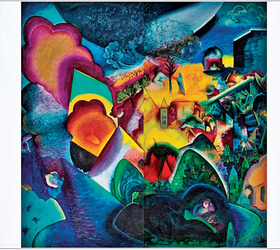 How Can You Sleep Tonight? (1994-95) was painted in response to the communal riots in Mumbai in 1992-93. (Photo courtesy Christie’s) How Can You Sleep Tonight? (1994-95) was painted in response to the communal riots in Mumbai in 1992-93. (Photo courtesy Christie’s)