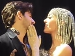 Sidharth Malhotra with a model during a recent fashion show. Sidharth Malhotra with a model during a recent fashion show.