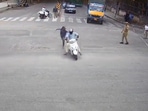 The intense pursuit, captured on CCTV and widely shared on social media, took place at a crowded Sadashiva Nagar junction. 