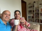 Manish Sisodia with his wife Seema Sisodia (Photo - X) Manish Sisodia with his wife Seema Sisodia (Photo - X)