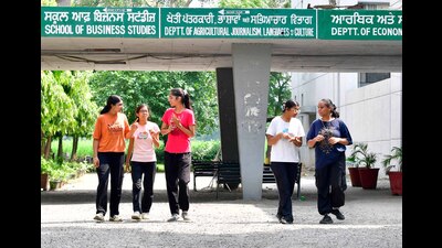 A view of journalism department at PAU in Ludhiana on Saturday. (Manish/Hindustan Times)