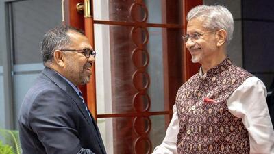 EAM S Jaishankar met with Maldivian counterpart Moosa Zameer in Male (X/@DrSJaishankar) EAM S Jaishankar met with Maldivian counterpart Moosa Zameer in Male (X/@DrSJaishankar)