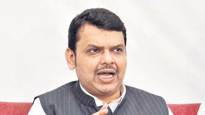 Nagpur, India - December 21, 2019: Former Maharashtra Chief Minister Devendara Fadnavis addresses a press conference during the cocluding day of winter session of Maharashtra State Assembly at Vidhan Bhawan, in Nagpur, on Saturday. Photo by Sunny Shende Nagpur, India - December 21, 2019: Former Maharashtra Chief Minister Devendara Fadnavis addresses a press conference during the cocluding day of winter session of Maharashtra State Assembly at Vidhan Bhawan, in Nagpur, on Saturday. Photo by Sunny Shende
