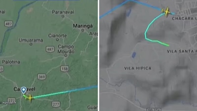 The image shows the flight path of the Brazil plane that crashed with 62 people onboard. (Flightradar24) The image shows the flight path of the Brazil plane that crashed with 62 people onboard. (Flightradar24)
