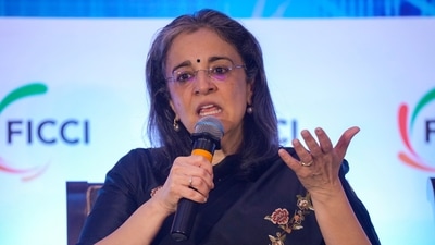 Securities and Exchange Board of India (SEBI) Chairperson Madhabi Puri Buch speaks during the Annual Capital Markets Conference 2024, in Mumbai, Friday, Aug. 2, 2024. (Shashank Parade/PTI) Securities and Exchange Board of India (SEBI) Chairperson Madhabi Puri Buch speaks during the Annual Capital Markets Conference 2024, in Mumbai, Friday, Aug. 2, 2024. (Shashank Parade/PTI)