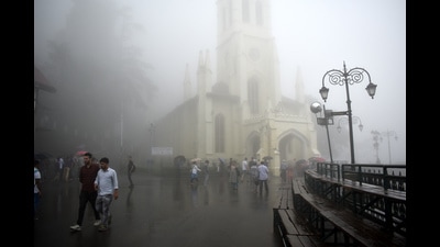 Various districts of the state remained under an orange alert of heavy to very heavy rainfall on Saturday. According to IMD’s Shimla office, most of the districts will continue to remain under a yellow alert of heavy rainfall for the next few days, as the rainfall has been predicted to continue in the state. (Deepak Sansta / HT) Various districts of the state remained under an orange alert of heavy to very heavy rainfall on Saturday. According to IMD’s Shimla office, most of the districts will continue to remain under a yellow alert of heavy rainfall for the next few days, as the rainfall has been predicted to continue in the state. (Deepak Sansta / HT)