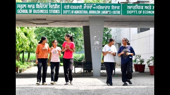 A view of journalism department at PAU in Ludhiana on Saturday. (Manish/Hindustan Times)