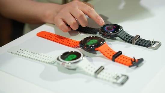 An attendee inspects a Galaxy Watch Ultra smartwatch at the Samsung Electronics Co. Unpacked launch in Paris, France, on Wednesday, July 10, 2024.(Nathan Laine/Bloomberg)