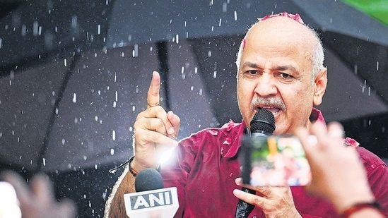 Manish Sisodia, the former deputy chief minister of Delhi, met AAP workers after getting released from Tihar jail and said that after 17 months, truth finally won. (Sanchit Khanna/HT Photo)(HT_PRINT)