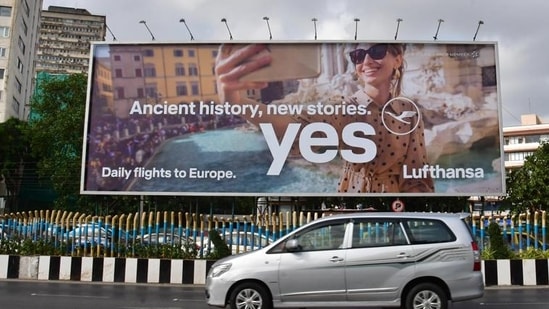 A hoarding at Charni Road (W). (Photo by Bhushan Koyande/HT Photo)