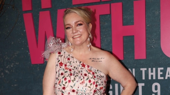 US author Colleen Hoover attends the New York premiere of "It Ends With Us" at at AMC Lincoln Square in New York, August 6, 2024.(AFP)