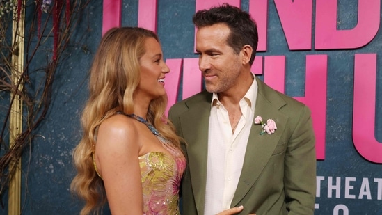 Ryan Reynolds and his wife Blake Lively attend the New York premiere of "It Ends With Us" at at AMC Lincoln Square in New York, August 6, 2024. (Photo by Charly TRIBALLEAU / AFP)(AFP)