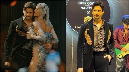 Sidharth Malhotra closed the show for Shantanu & Nikhil's couture 2024 showcase. He channelled 70s glamour in an embroidered velvet blazer, matching pants, and a ruffled shirt for the occasion. The internet called him 'hot munda' in the ensemble. (Instagram)