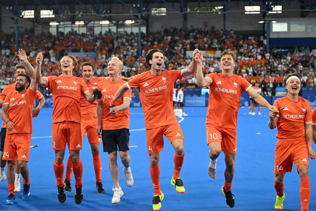 Netherlands men’s team after winning gold. (AFP) Netherlands men’s team after winning gold. (AFP)