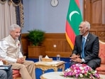 Maldives, Aug 10 (ANI): External Affairs Minister S Jaishankar in a meeting with Maldives President Mohamed Muizzu, in Maldives on Saturday. (ANI Photo)
