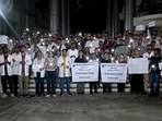 Doctors hold a candle march against the sexual assault and murder of a female postgraduate trainee doctor in Kolkata RG Kar Medical College. Doctors hold a candle march against the sexual assault and murder of a female postgraduate trainee doctor in Kolkata RG Kar Medical College.